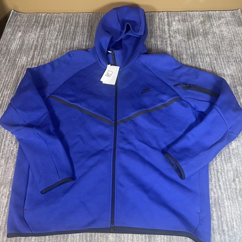 Nike Tech Fleece Hoodie Jacket Mens 3XL Blue Full Zip Windrunner HV0949-539